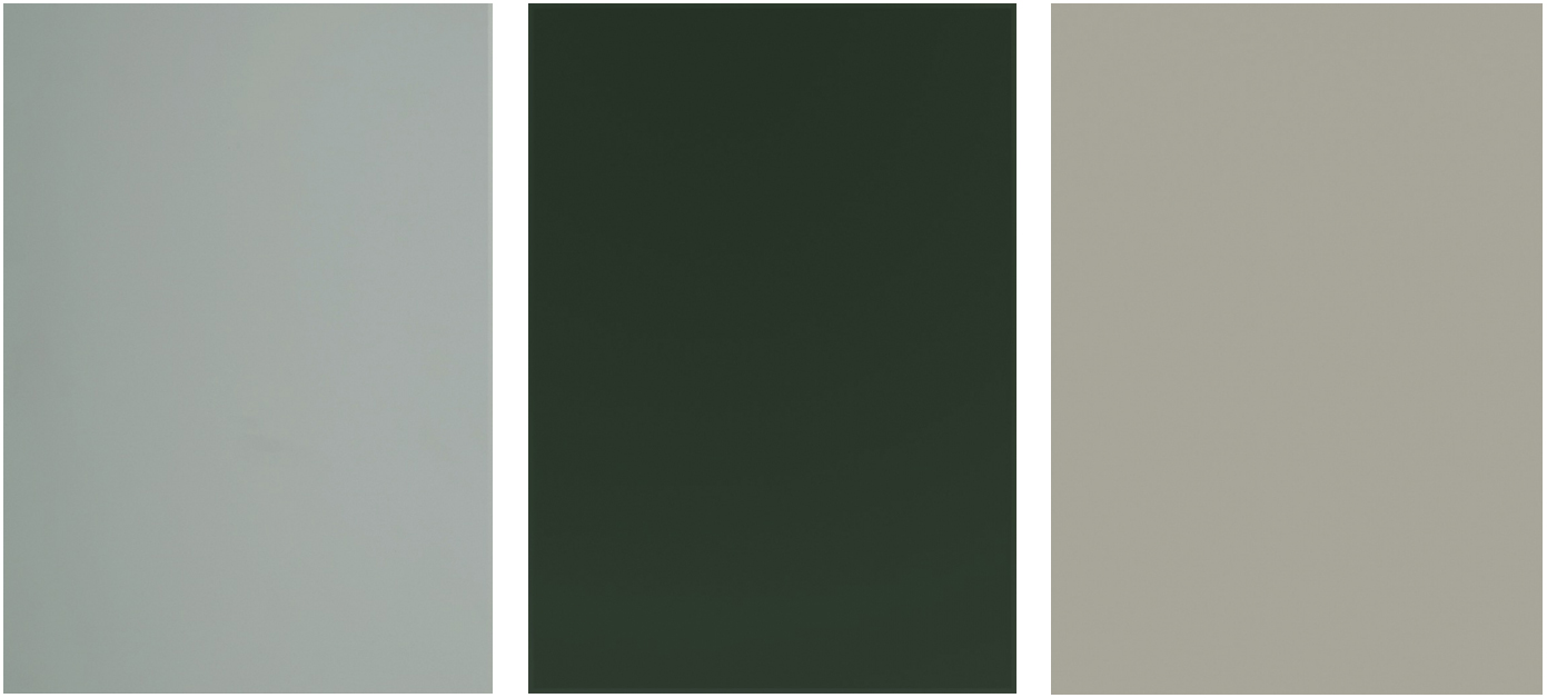 Tre ulike grønnfarger til kjøkkenfronter